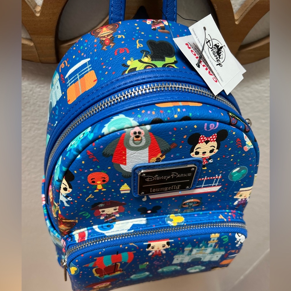 New LOUNGEFLY DISNEY PARKS mini backpack purse Pirates haunted mansion teacups